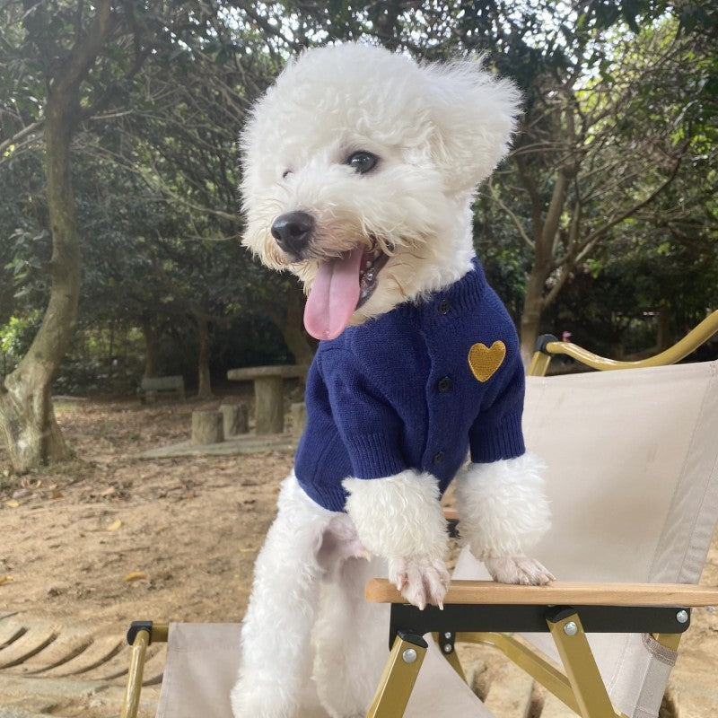 Warm Autumn Winter Pet Sweater Solid Color Cardigan