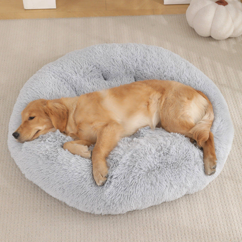 Round Plush Pet Bed Soft Warm Sleeping Mat for Pets