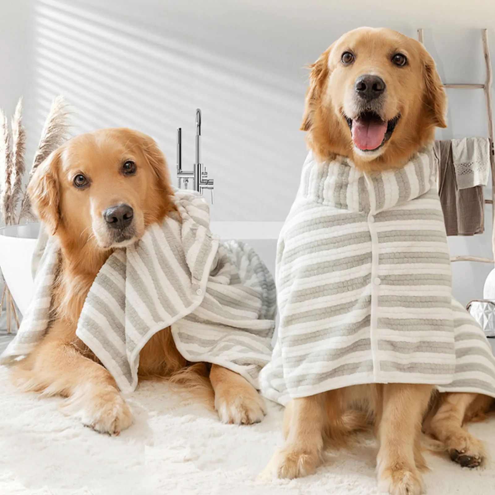 Ultra-Absorbent Quick-Drying Thick Pet Bath Towel Robe