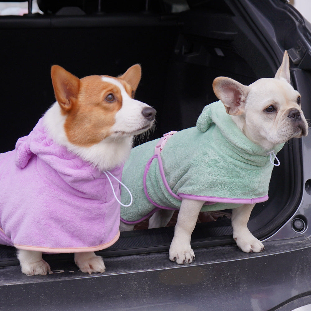 Pet Super Absorbent Microfiber Bathrobe Quick-Dry Bath Towel