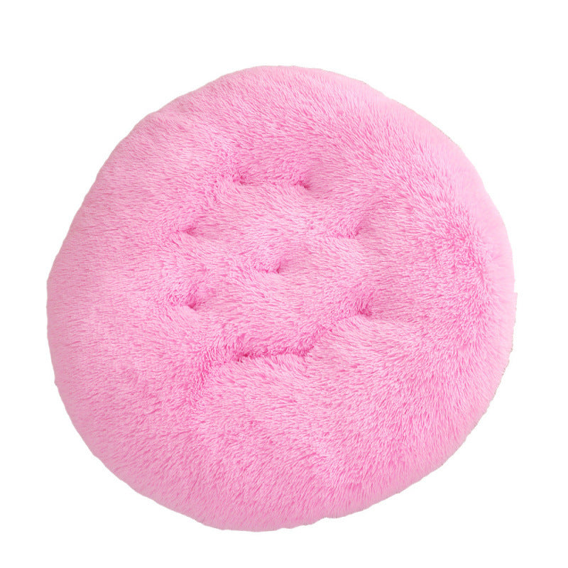Round Plush Pet Bed Soft Warm Sleeping Mat for Pets