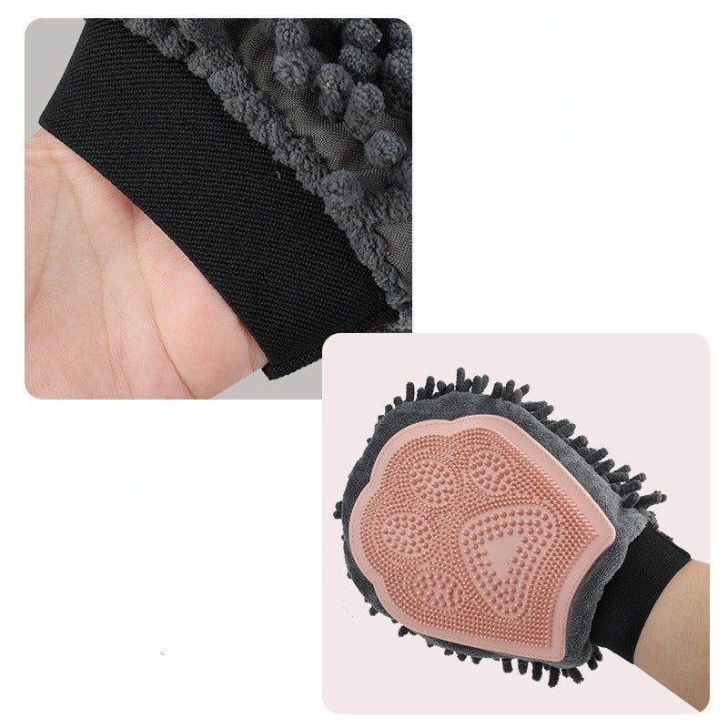 2-in-1 Pet Bathing Brush And Grooming Massage Glove
