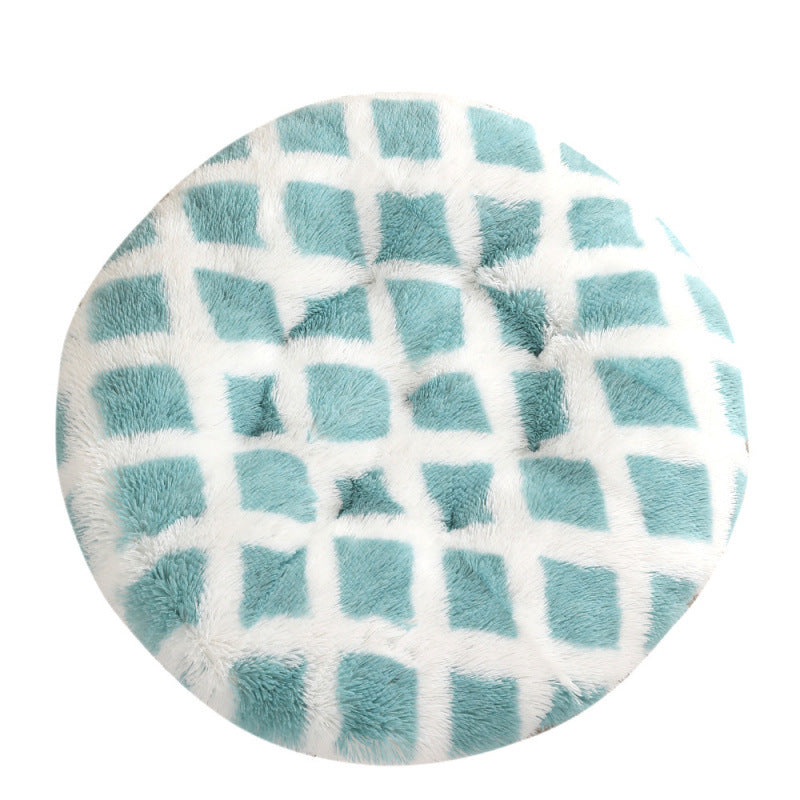 Round Plush Pet Bed Soft Warm Sleeping Mat for Pets