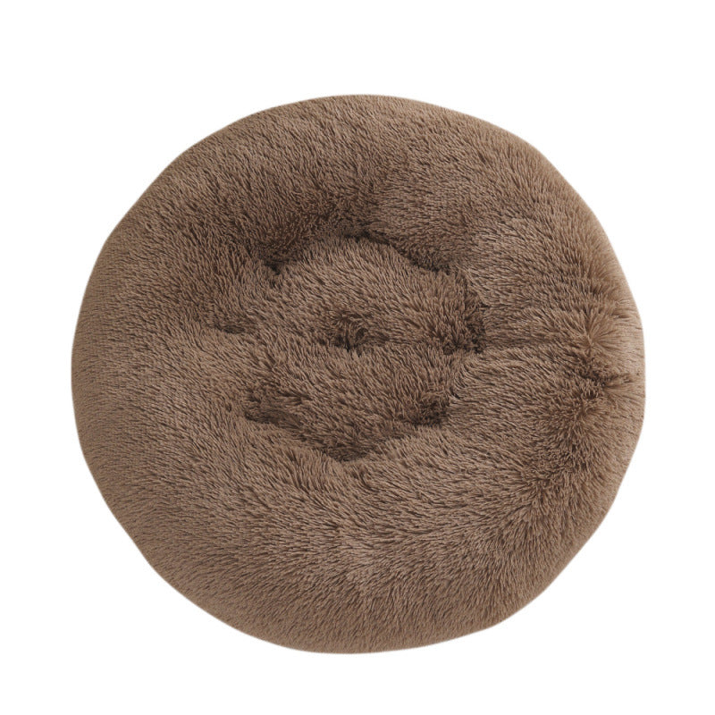 Round Plush Pet Bed Soft Warm Sleeping Mat for Pets
