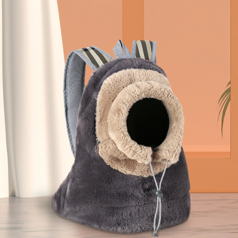 Plush Fashionable Portable Pet Backpack