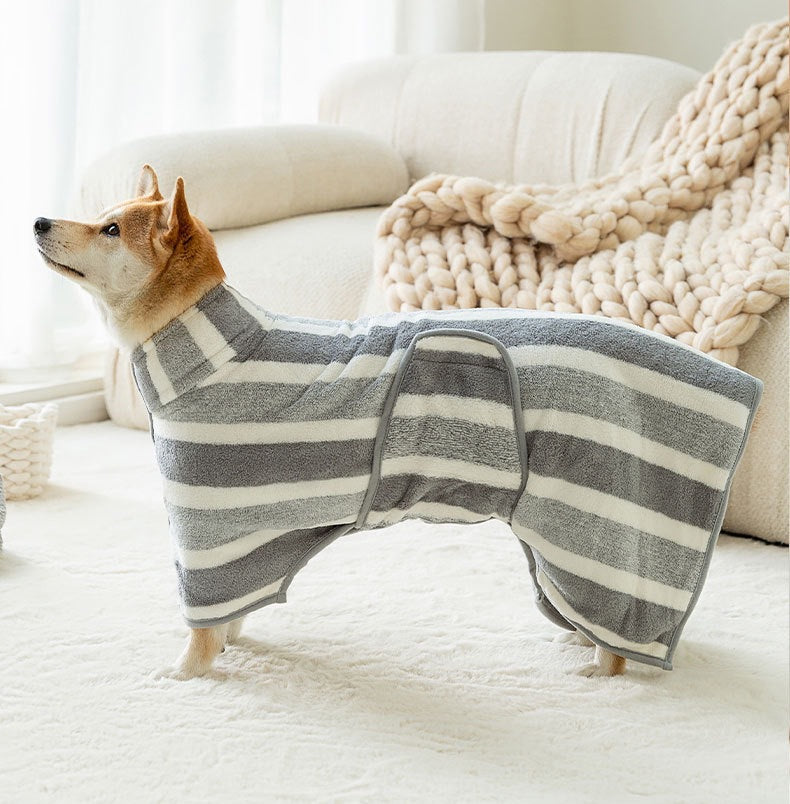 Pet Bath Robe Towel Clothes for Grooming and Drying