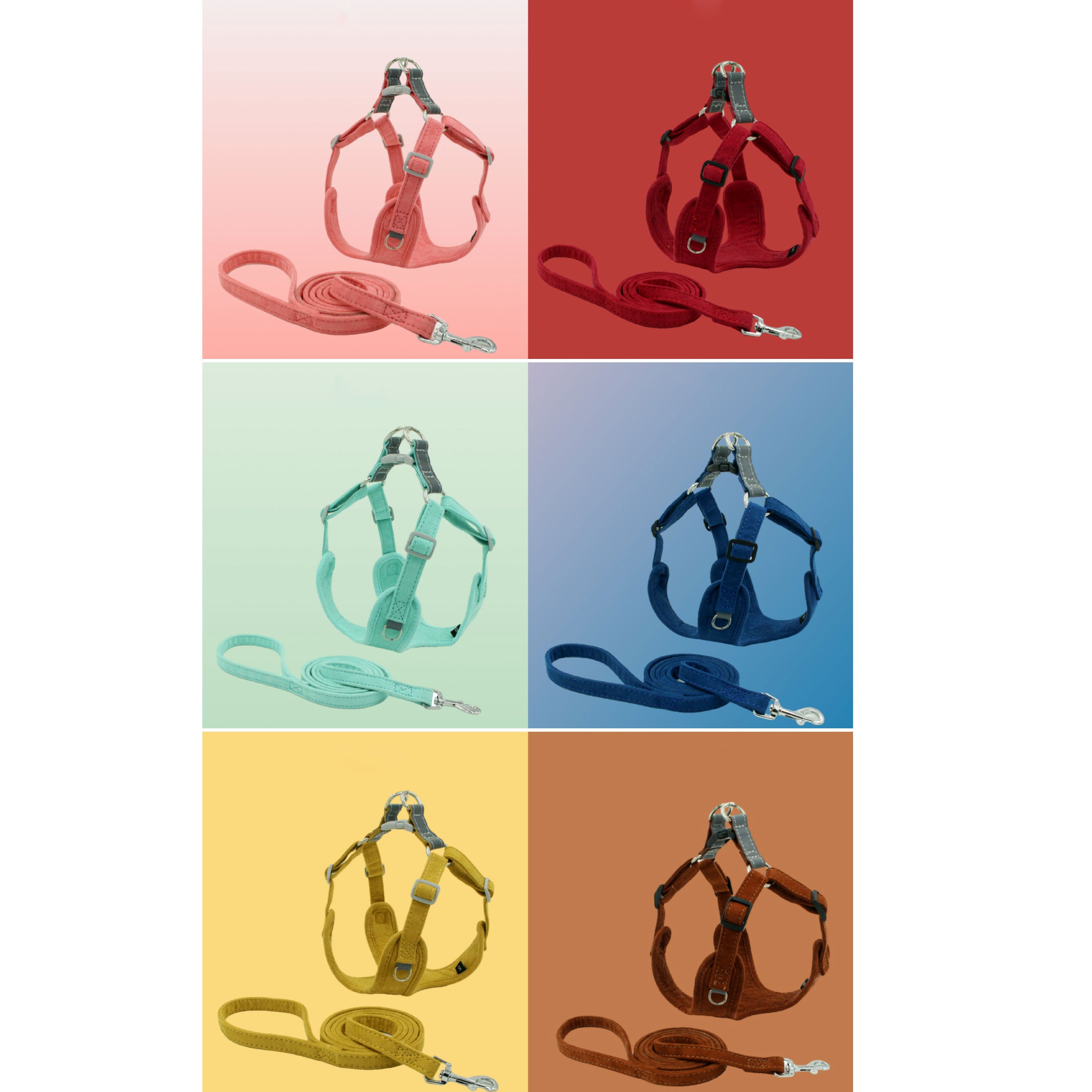 Suede Pet Chest Harness Vest Leash