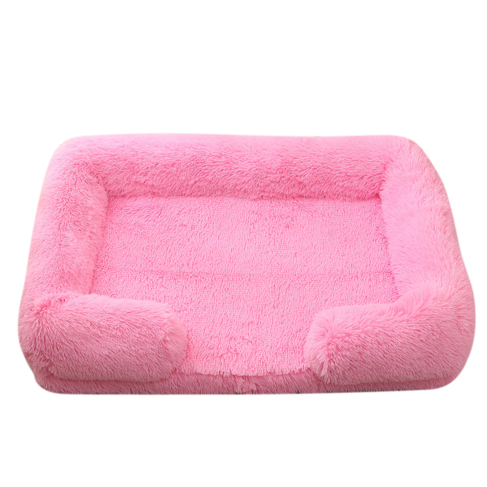 Plush Round Pet Bed Thickened Warm Cozy Winter Sleeping Nest
