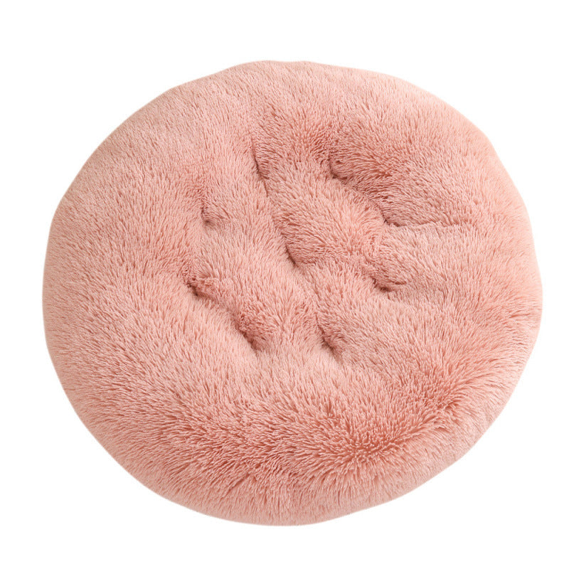Round Plush Pet Bed Soft Warm Sleeping Mat for Pets
