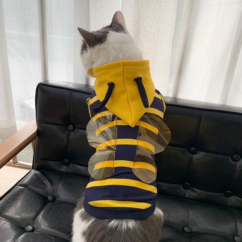 Winter Plush Pet Hoodie Cute Bee Costume Jacket