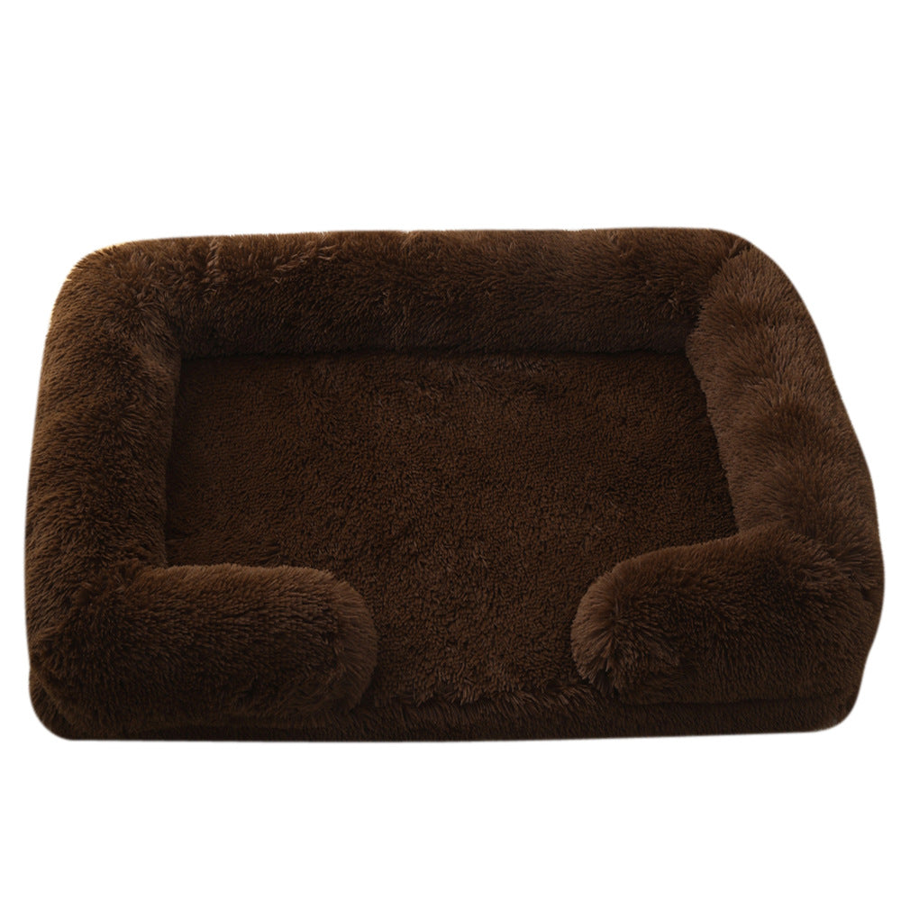 Plush Round Pet Bed Thickened Warm Cozy Winter Sleeping Nest