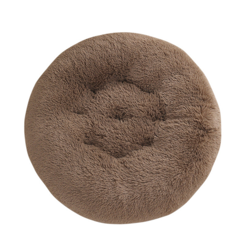 Round Plush Pet Bed Soft Warm Sleeping Mat for Pets