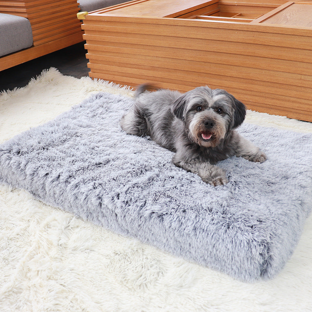 Plush Square Pet Bed Memory Foam Cozy Deep Sleep Sofa