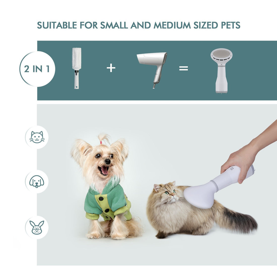Pet Hair Dryer Grooming Slicker Brush