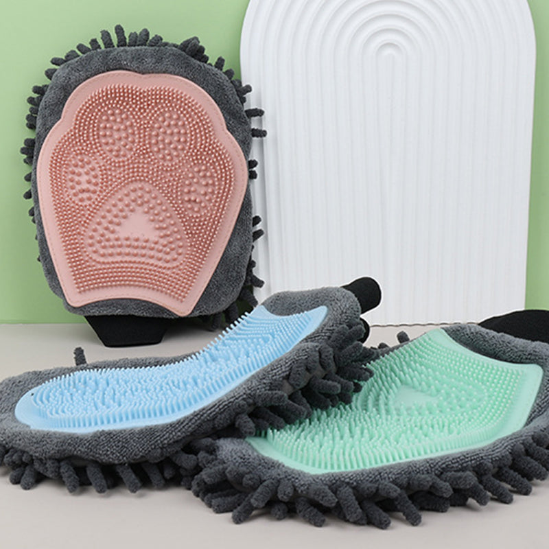 2-in-1 Pet Bathing Brush And Grooming Massage Glove