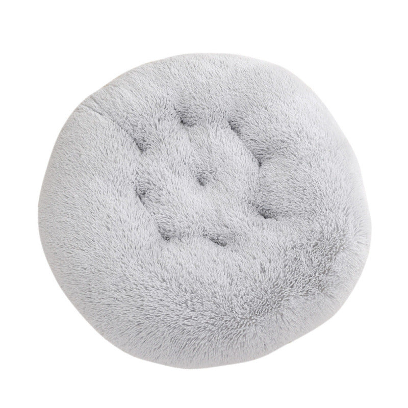 Round Plush Pet Bed Soft Warm Sleeping Mat for Pets