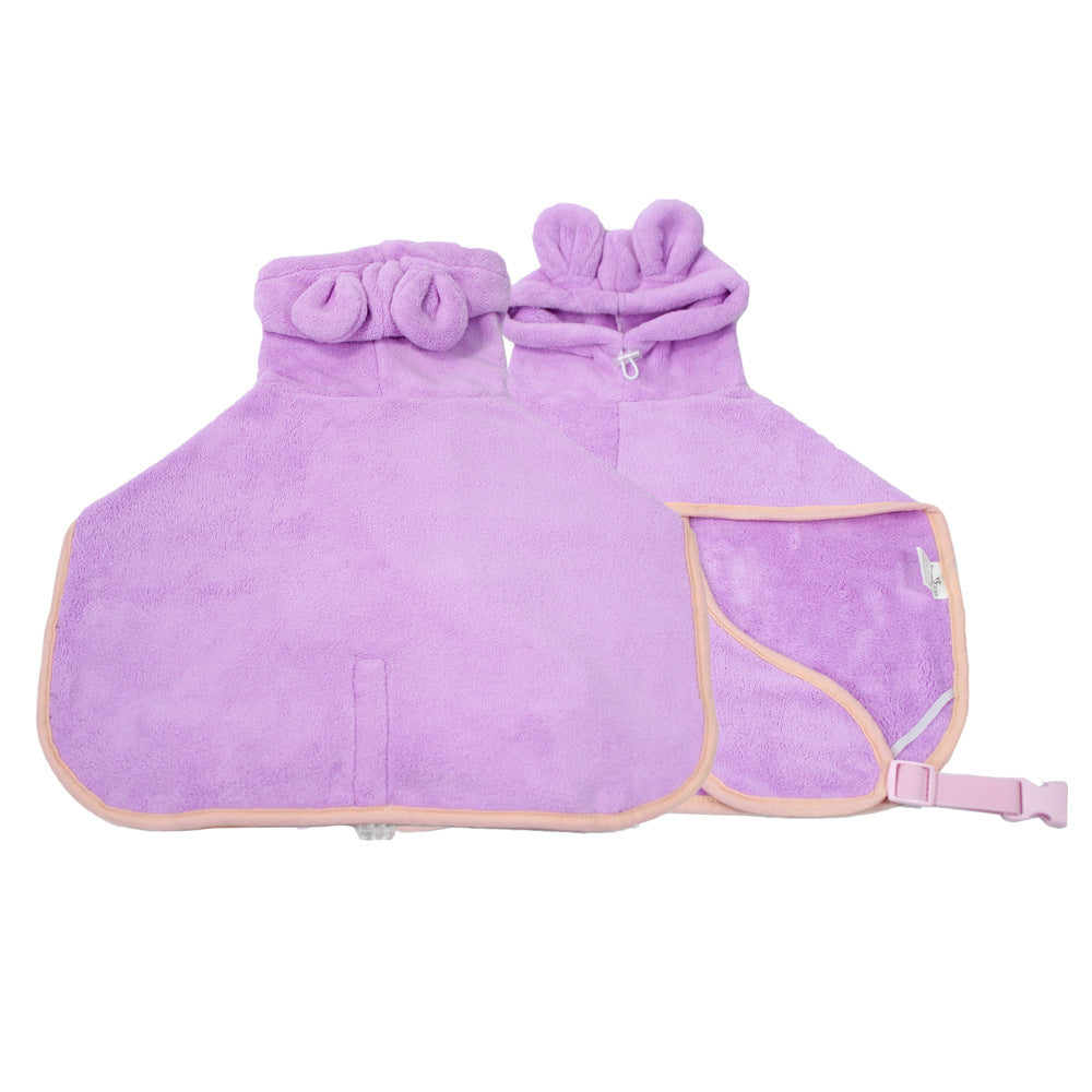 Pet Super Absorbent Microfiber Bathrobe Quick-Dry Bath Towel