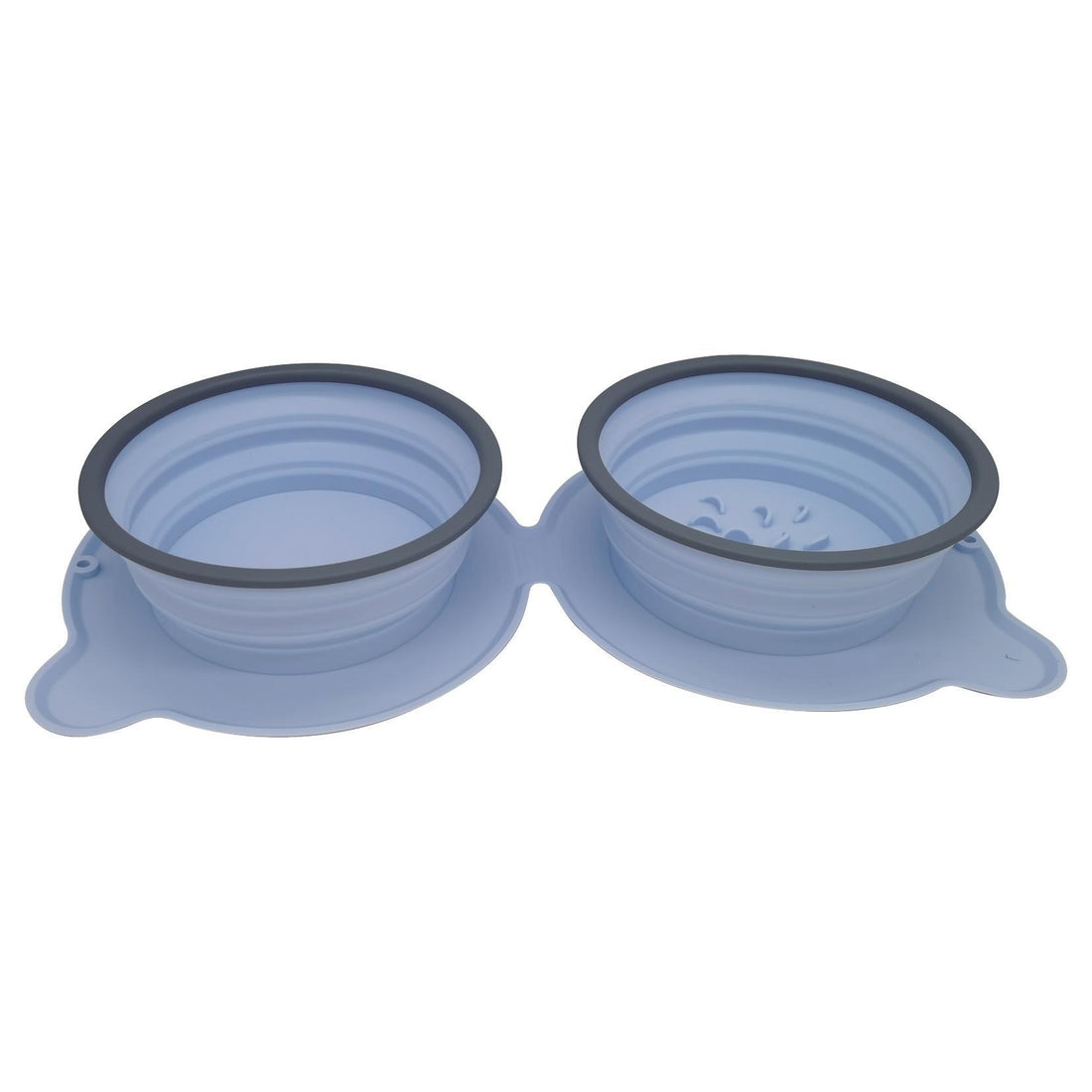Portable Silicone Double Pet Bowl Foldable Non-Slip Travel Feeding