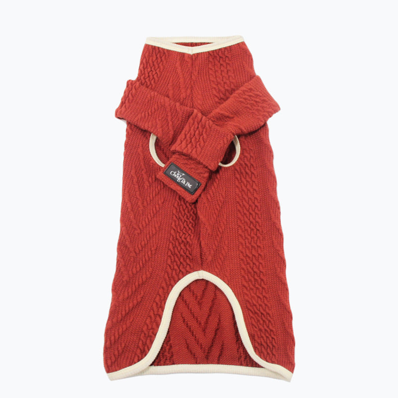 High Collar Vintage Winter Pet Sweater