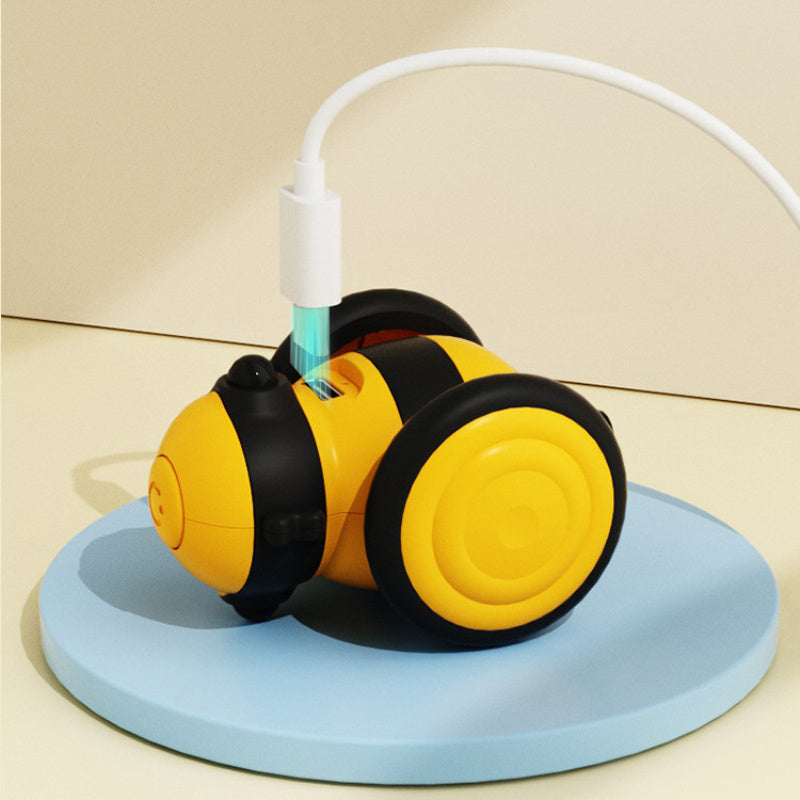Electric Interactive Pet Toy Bee Running Moving Feather Teaser