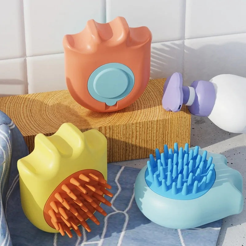 Pet Bath Massage Brush Comb With Shampoo Box For Grooming