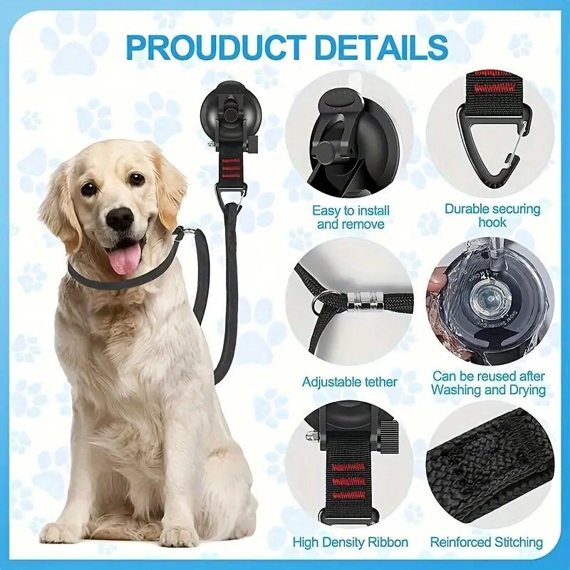 Pet Bathing Suction Cup Restraint Harness Anti-Grab Tool