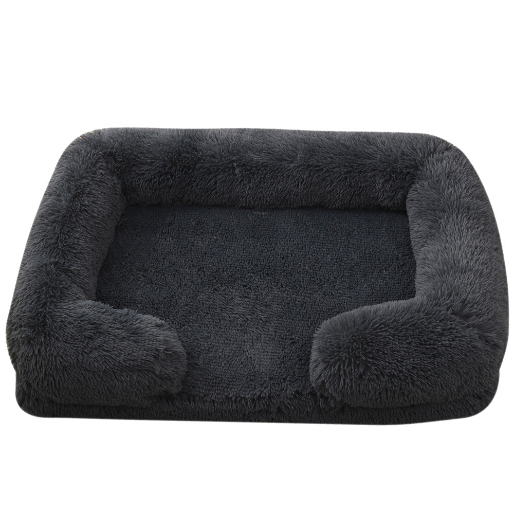 Plush Round Pet Bed Thickened Warm Cozy Winter Sleeping Nest