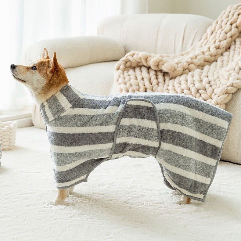 Pet Bath Robe Towel Clothes for Grooming and Drying