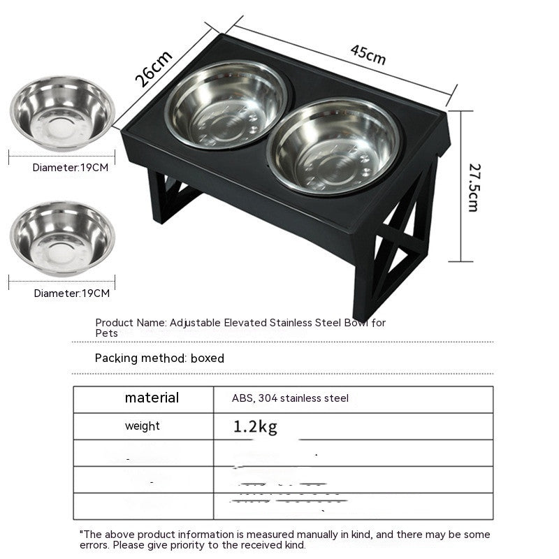 Adjustable Elevated Stainless Steel Pet Bowl Anti-Choke Slow Feeder
