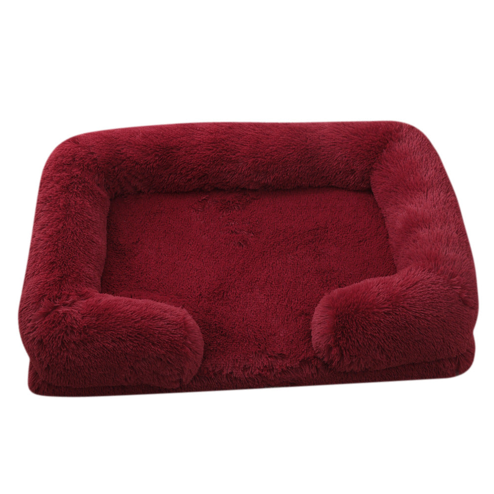 Plush Round Pet Bed Thickened Warm Cozy Winter Sleeping Nest