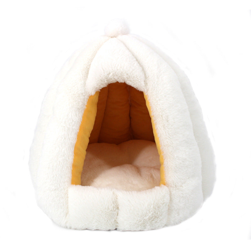 Deep Sleep Enclosed Plush Pet Bed Warm Cozy Nest