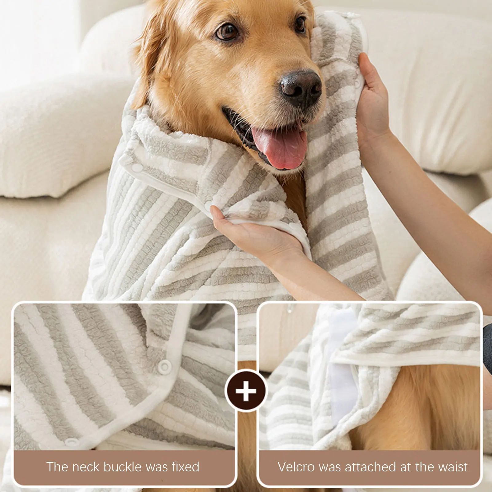 Ultra-Absorbent Quick-Drying Thick Pet Bath Towel Robe