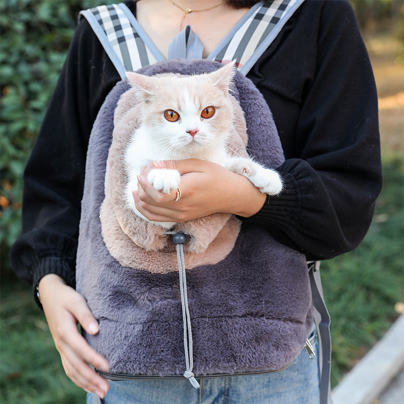 Plush Fashionable Portable Pet Backpack