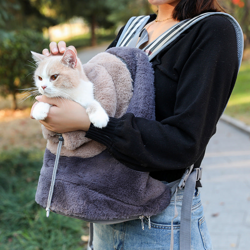 Plush Fashionable Portable Pet Backpack