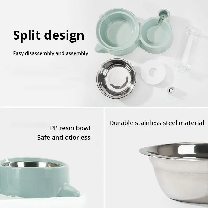 Automatic Pet Water and Food Dispenser Gravity Bowl Feeder