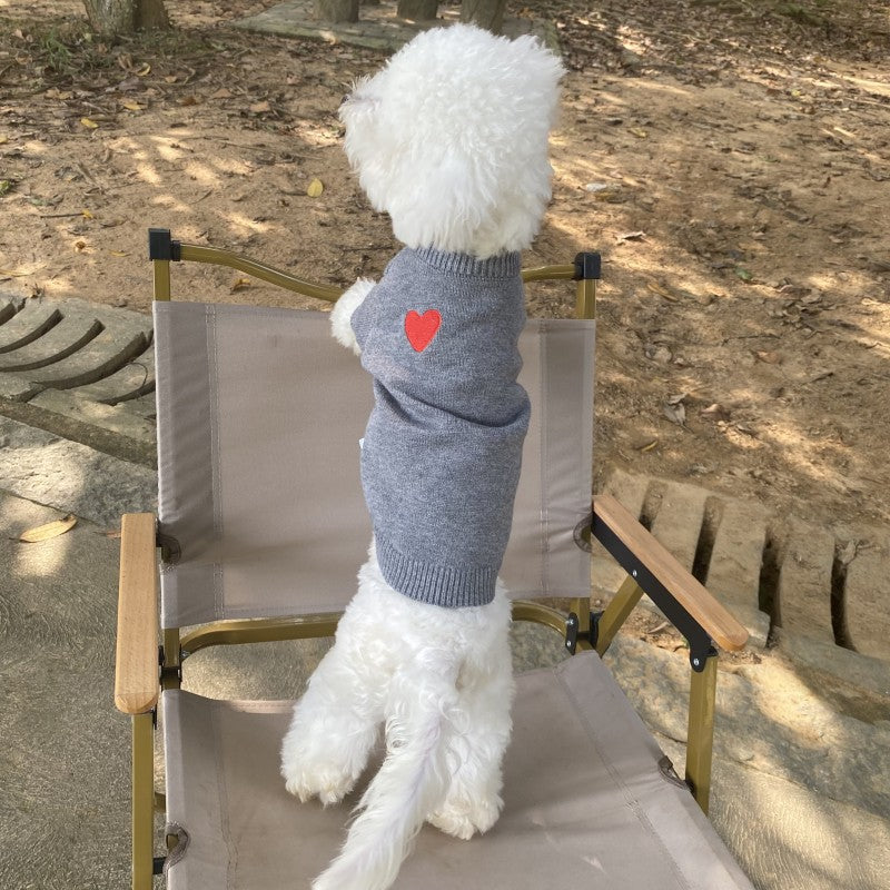 Warm Autumn Winter Pet Sweater Solid Color Cardigan