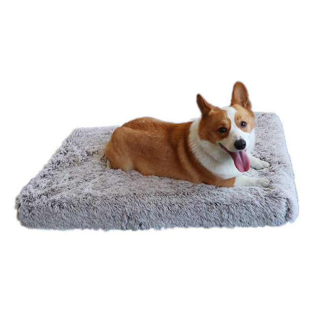 Plush Square Pet Bed Memory Foam Cozy Deep Sleep Sofa