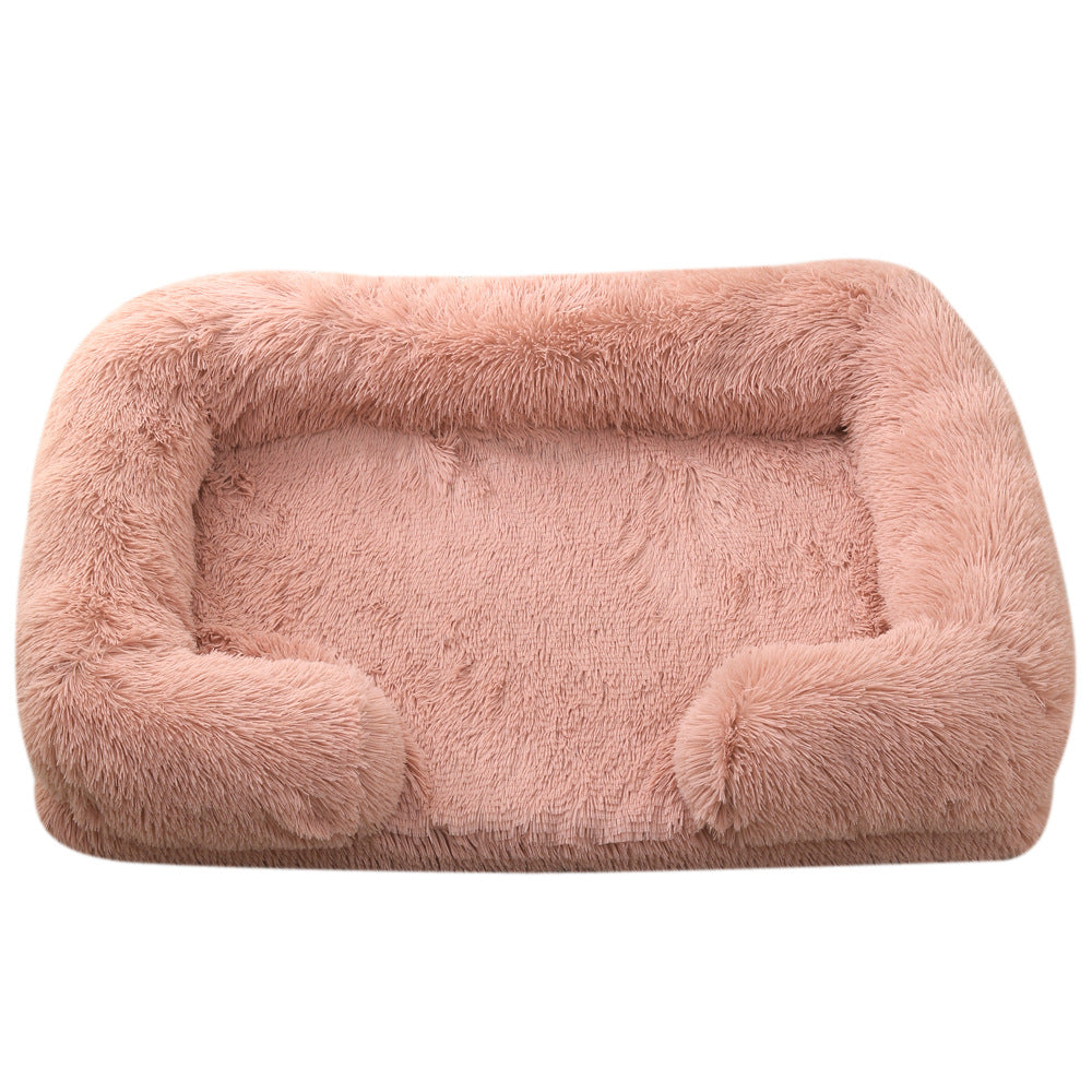Plush Round Pet Bed Thickened Warm Cozy Winter Sleeping Nest