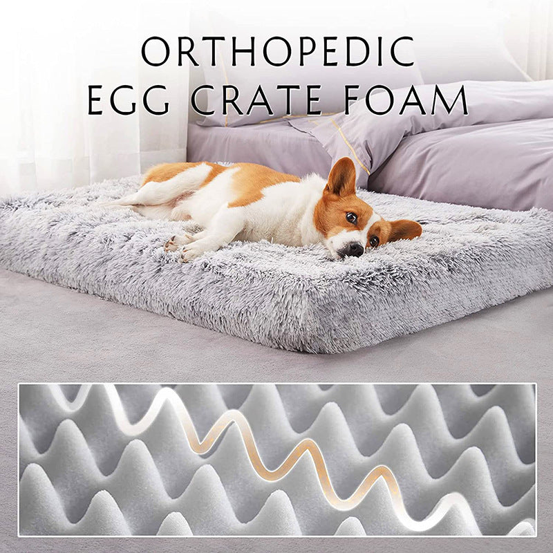 Plush Square Pet Bed Memory Foam Cozy Deep Sleep Sofa