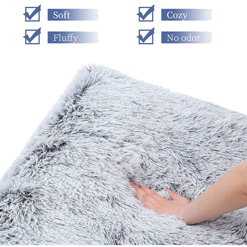 Plush Square Pet Bed Memory Foam Cozy Deep Sleep Sofa