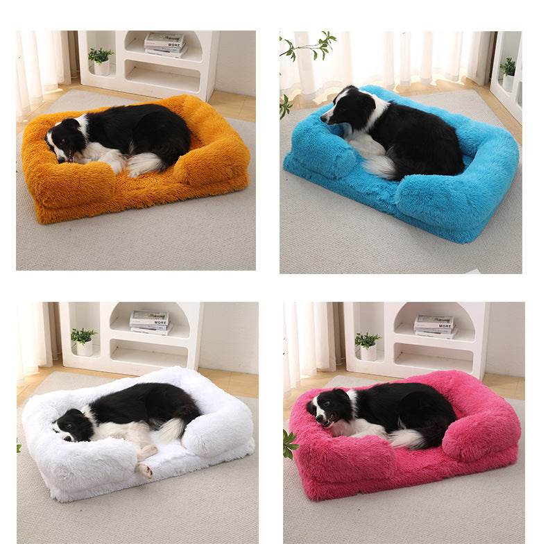 Plush Round Pet Bed Thickened Warm Cozy Winter Sleeping Nest