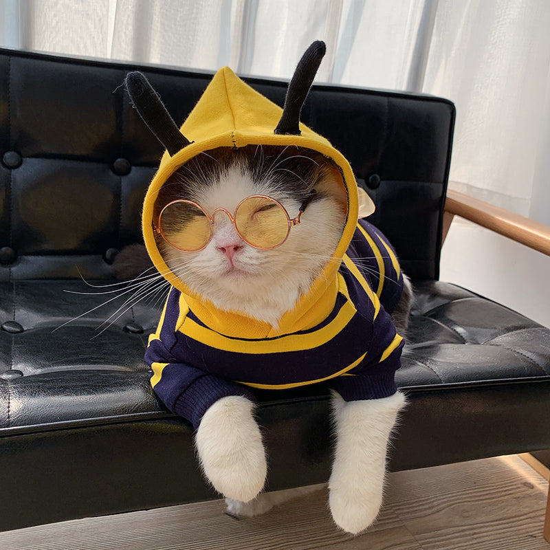 Winter Plush Pet Hoodie Cute Bee Costume Jacket