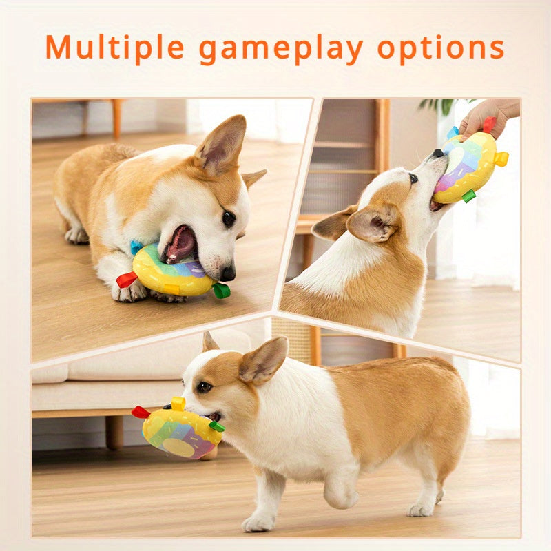 Cartoon Plush Pet Flying Disc Durable Bite-Resistant Toy