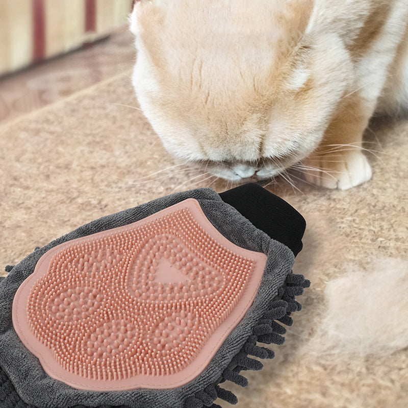 2-in-1 Pet Bathing Brush And Grooming Massage Glove
