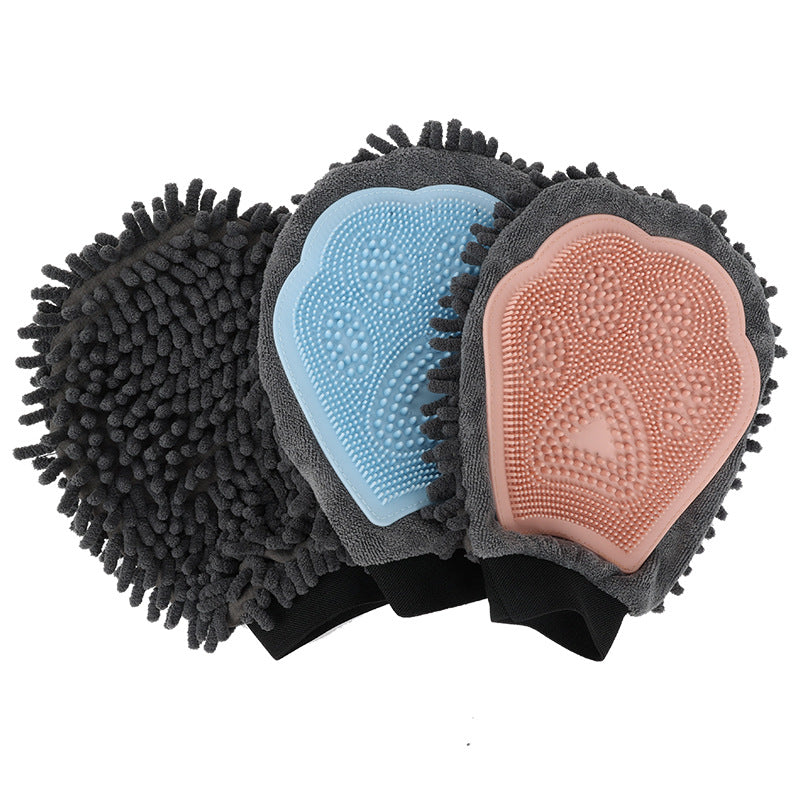 2-in-1 Pet Bathing Brush And Grooming Massage Glove